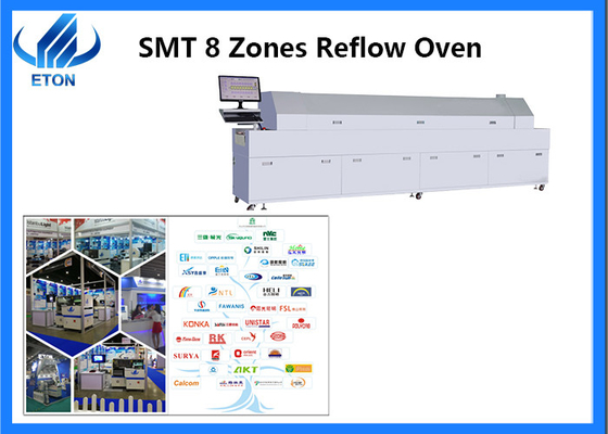 8 Zones Reflow Soldering Machine High Speed Reflow Oven For PCB Assembly Line