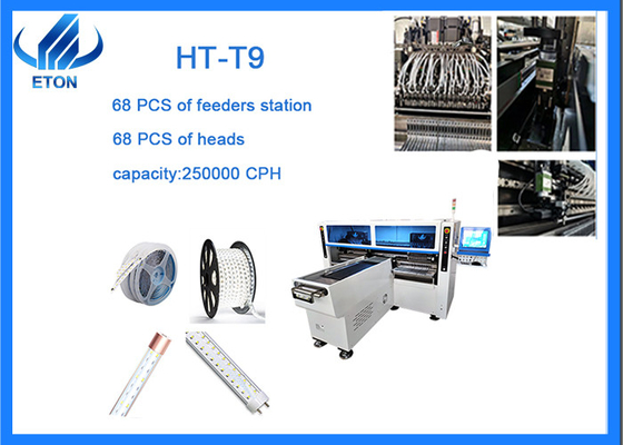 smt mounter LED tube making 68 PCS feeder station high speed SMT pick and place machine