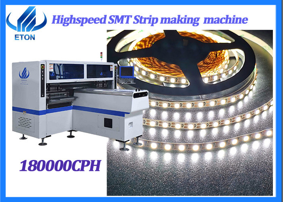 34PCS Heads 68PCS Feeder SMT Mounting Machine 180000 CPH 380V AC 50Hz For LED Tube Lights