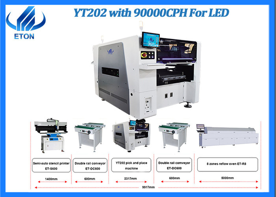 Double Placement Head SMT Mounter Windows 7 System LED Mounting Machine