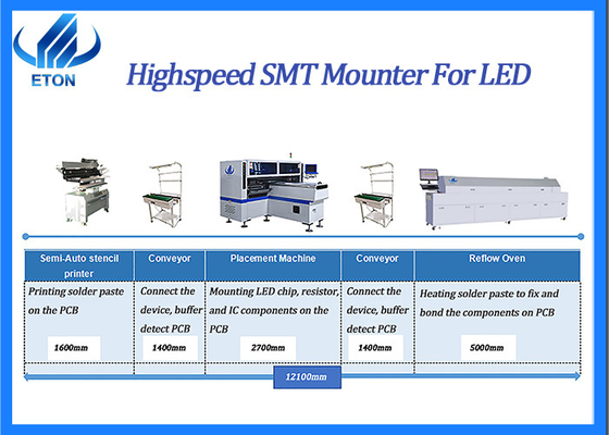 LED mounting machine HT-F7S 180K for LED Tube/strip pick and place machine in LED production line