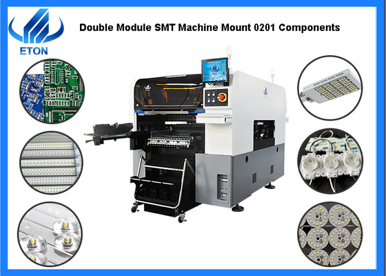 0201 Components SMT Pick Place Machine Dual Arm Dual Mounting Head Ultra High Precision