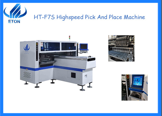 HT-F7S SMT Mounting Machine 68 Feeders Station 34 Nozzles For 0.5-5mm Thickness PCB
