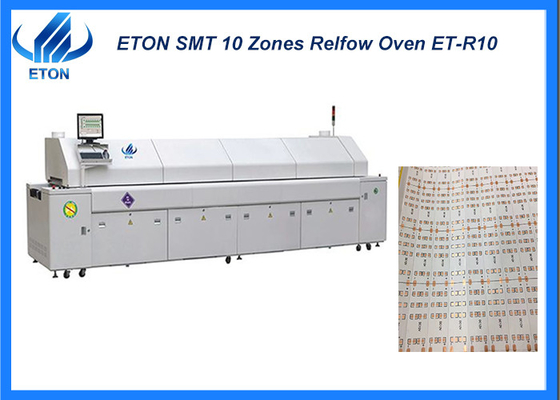 Natural Air Cooling System Heating 10 Zones SMT Reflow Oven Machine