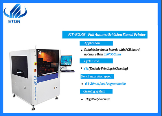 520x350mm Screen Printing ET5235 Automatic Stencil Printer for SMT Pick and Place Machine