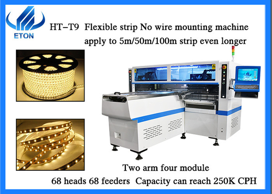 LED strip making machine 250000CPH 68 heads 68 feeders SMT pick and place machine