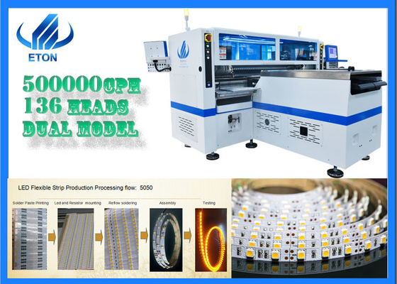 LED 3528 5050 Pick And Place Machine 500000CPH Roll To Roll Mark Correction Camera