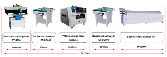 Hot selling multifunction YT 202 pick and place machine for PCB SMD components placement machine