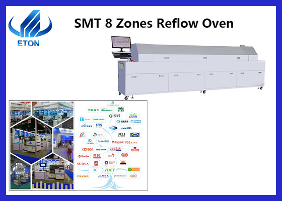 8 Zones Reflow Soldering Machine High Speed Reflow Oven For PCB Assembly Line