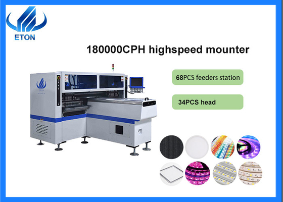 LED Bulb/Tube/Flexible Strip SMT Mounting Machine 34 Head 180000CPH For LED 3014