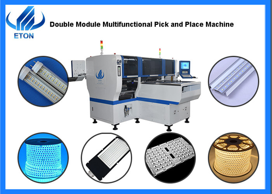 Led Light 8kw Smt Mounter For Tube/Strip/Bulb Light Double Arm Double Module Double Speed
