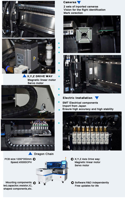 LED tube making mounter machine 45000CPH SMT assembly machine for LED light