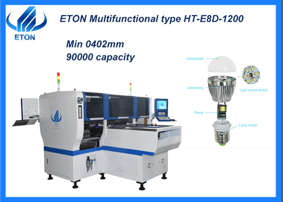 90000CPH SMT Mounter Double Arm Double Module Pick Place Machine For Tube/Strip/Bulb Light