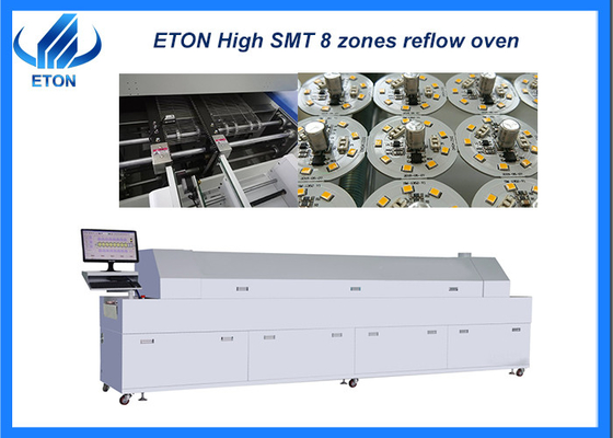 No Lead Rail SMT Reflow Oven Heating Step By 8 Zones 450mm Mesh Belt