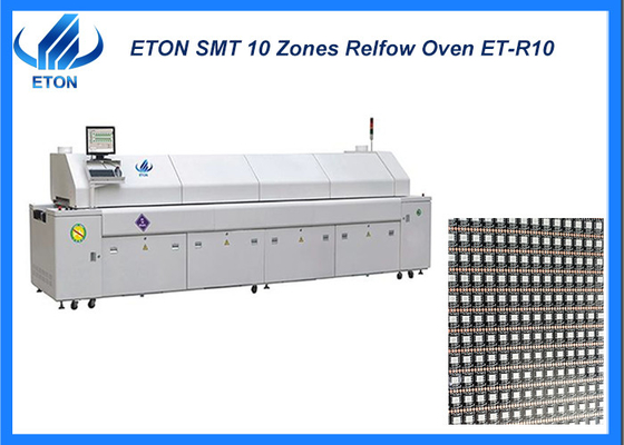 High heat exchange rate LED lighting 10 zones SMT reflow oven machine