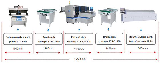 8kw SMT Mounter Double Arm Double Module Double Speed For Tube/Strip/Bulb Light