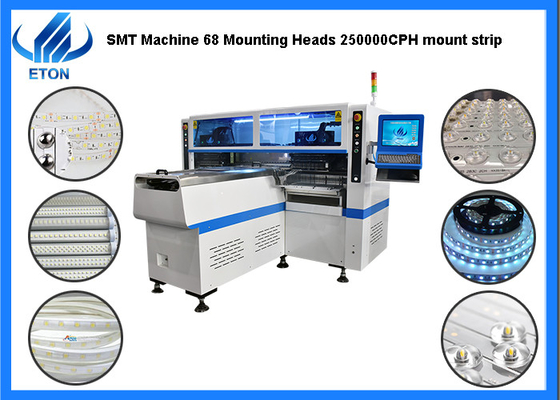 Flexible Strip / Tube Light SMT Mounter High Speed 250000CPH Full Auto LED Production Line