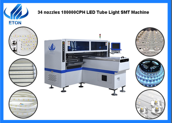 Dual Arm High Speed 34 Heads LED Tube / Strip Lights SMT Mounter Pick Place Machine