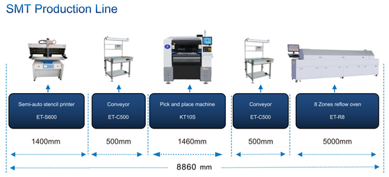 48000 capacity high precision than classic model 10 heads SMT machine