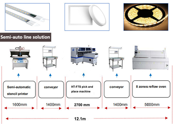 Max 1.2m PCB SMT Pick And Place Machine Dual Module 68 PCS Feeder