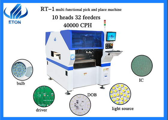 Single module 40000CPH 10 heads 32 feeders Bulb making SMT pick and place machine